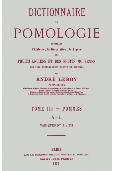 Dictionnaire de pomologie, tome III : Pommes